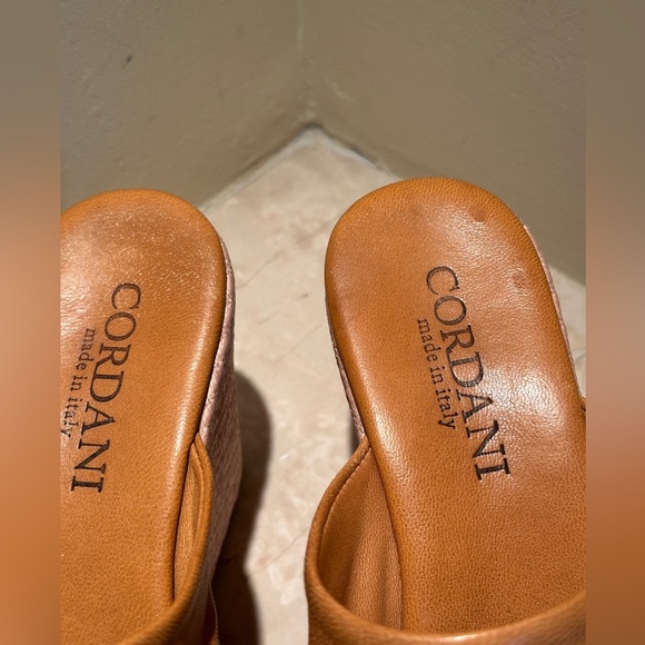 Cordani Made in Italy Leather slides platform shoes sandals curio brown color 38 - Picture 4 of 10